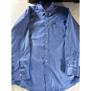Brooks Brothers Madison Shirt Mens 16.5 35 Blue Button Up Supima Cotton